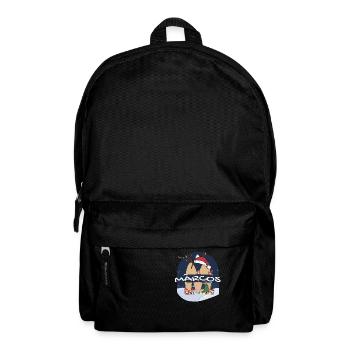 Nom de Marcos génial w chapeau de père Noël dans le thème de Noël - Sac à dos - noir - Devant