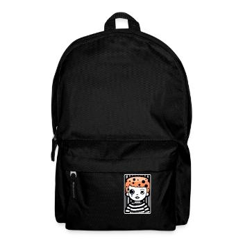 Roter Haar Cartoon Kunst Junge in Streifen - Rucksack - Schwarz - Vorne