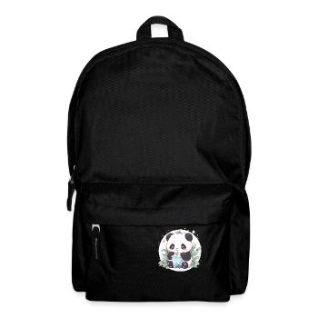 Kawaii Panda trinkt Boba Bubble Tea Chibi - Rucksack - Schwarz - Vorne