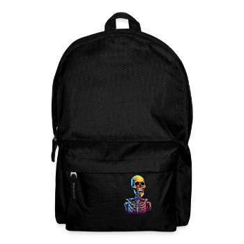 Bunter abstrakter Totenkopf mit Mikrofon - Rucksack - Schwarz - Vorne