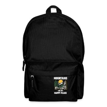 Mountains Are My Happy Place Funny Hikers - Backpack - black - Front