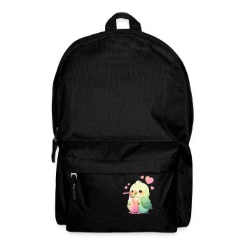 Kawaii Lovebird Drinks Boba Bubble Tea Chibi - Backpack - black - Front