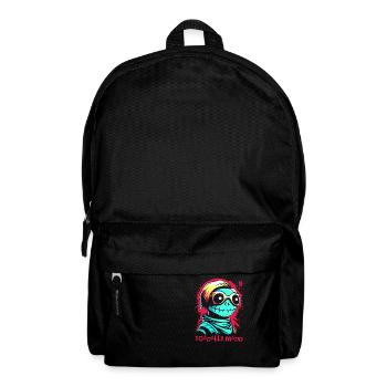 Portrait de dessin animé, crapaud totalement fou - Sac à dos - noir - Devant