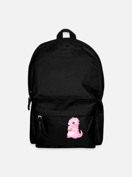 Kawaii Dinosaurier trinkt Boba Bubble Tea Chibi - Rucksack - Schwarz