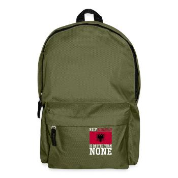 Albanische Flagge Albanischer Adler Shqiponja - Rucksack - Olivgrün - Vorne