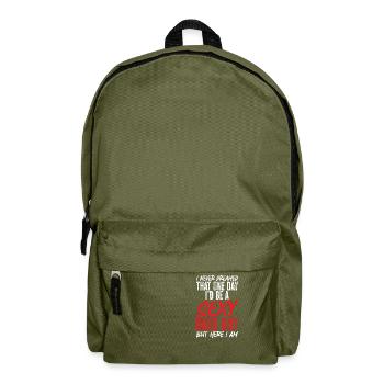 Tête chauve Calvitie Barbe Tête chauve - Sac à dos - vert olive - Devant