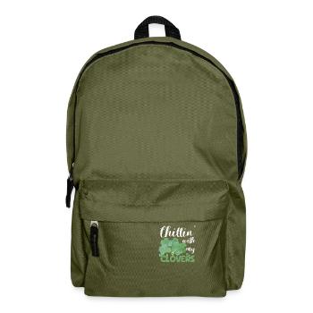 Chillin With My Shamrocks Funny Irish - Backpack - olive green - Front