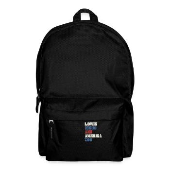 Loves Jesus and America Too God Christian - Backpack - black - Front