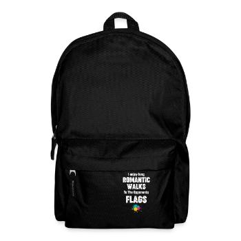 Ich Genieße Lange Romantische Spaziergänge Zum - Rucksack - Schwarz - Vorne