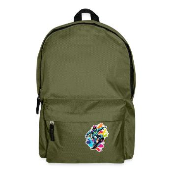 Snowboarder / Winter Sports / Piste / Snow / Alps - Backpack - olive green - Front