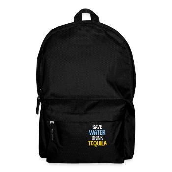 Save Water Drink Tequila Funny Mexican Alcohol - Backpack - black - Front