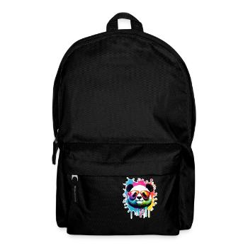 Panda / Tier / Zoo / Bambus / Wild / Kindlich - Rucksack - Schwarz - Vorne
