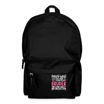 Finger weg ich habe einen verrückten Bruder - Rucksack - Schwarz - Vorne