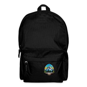 Berge Symbol Wandern Schild - Rucksack - Schwarz - Vorne