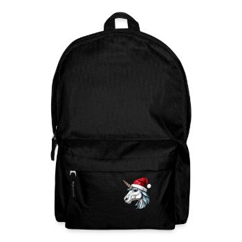 Unicorn Head Christmas Portrait - Backpack - black - Front