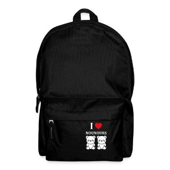 Ours en peluche petit nounours - Sac à dos - noir - Devant