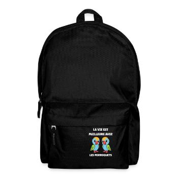 Humour petit perroquet - Sac à dos - noir - Devant
