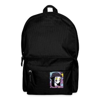 manga anime : artistique, fille colorée avec hu - Sac à dos - noir - Devant