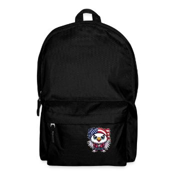 American flag teenager eagle - Backpack - black - Front
