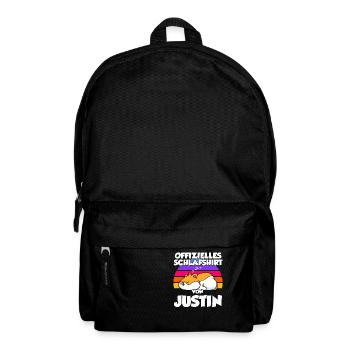 Offizielles Schlafshirt Von Justin - Rucksack - Schwarz - Vorne