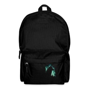 Wolf Aurora Nordlicht Natur Geschenk - Rucksack - Schwarz - Vorne