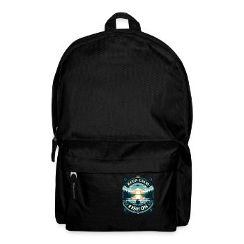 Serene Fisherman's Sunrise - Keep Calm and Fish On - Backpack - black - Front