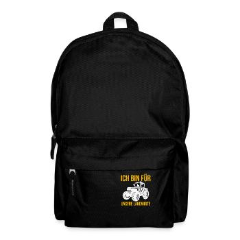 Ich Bin Für Unsere Landwirte Bauer Bauernhof Agrar - Rucksack - Schwarz - Vorne