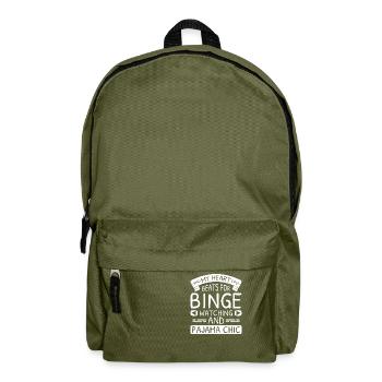 Perfect Binge Watching Design for TV Series Lovers - Backpack - olive green - Front