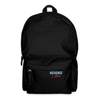 Books I love, bookworm, bookworm, - Backpack - black - Front