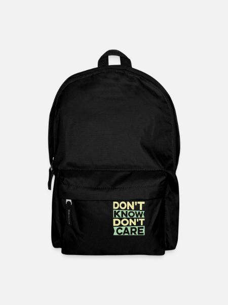 Schwarzer Humor Lustig Dont Know Dont Care - Rucksack - Schwarz