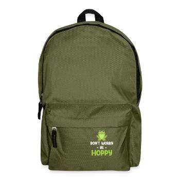 Mach Dir Keine Sorgen, Sei Hopfig, Lustig, - Rucksack - Olivgrün - Vorne