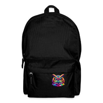 Colorful Pop Art Owl Bird Owlet Owls Lover - Backpack - black - Front