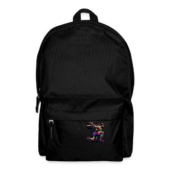 Colorful Pop Art Weightlifter Weights - Backpack - black - Front