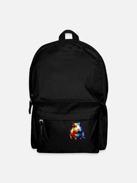Bunte Splash Art Meerschweinchen-Liebhaber Meerschweinchen - Rucksack - Schwarz