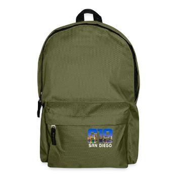 San Diego Kalifornien Vintage Souvenir - Rucksack - Olivgrün - Vorne