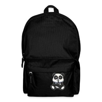 Anime Kawaii Bubble Tea Drinking Panda Bear - Backpack - black - Front