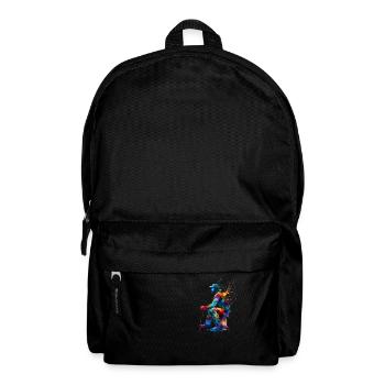 Bunte Splash Art Eisfischen Fischfischer Fischer - Rucksack - Schwarz - Vorne