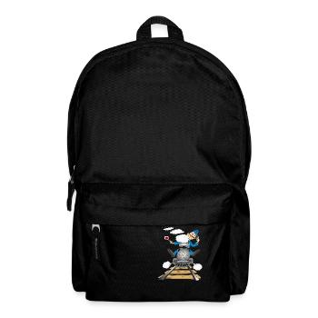 Alte Dampflokomotive - Rucksack - Schwarz - Vorne
