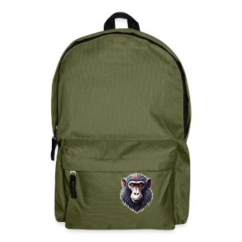 Monkey / Animal / Zoo / Babian / Wild / Comic - Backpack - olive green - Front