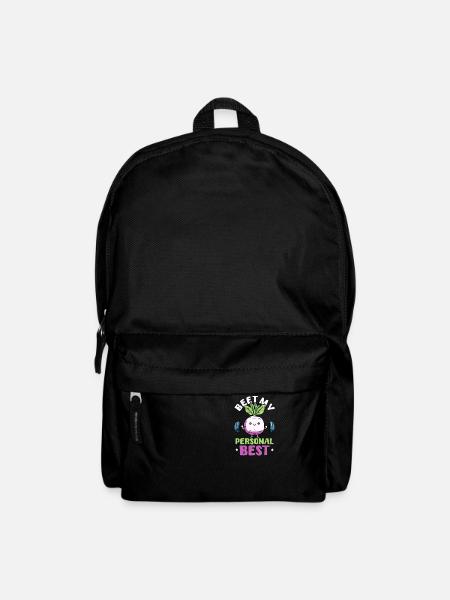 Betterave athlète végétalienne Mon meilleur personnel - Sac à dos - noir