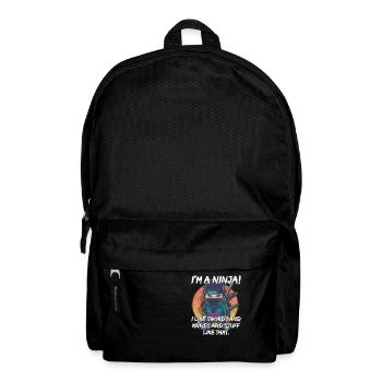 Je suis un ninja ! J’aime les épées, les couteaux et tout ça - Sac à dos - noir - Devant