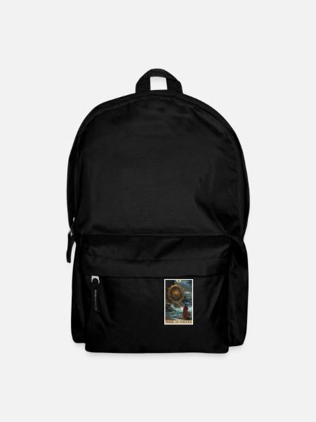 Tarotkarte Wheel of Fortune Rad des Schicksals - Rucksack - Schwarz