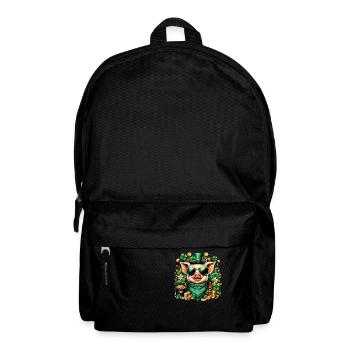 Cochon cool avec trèfle - Sac à dos - noir - Devant