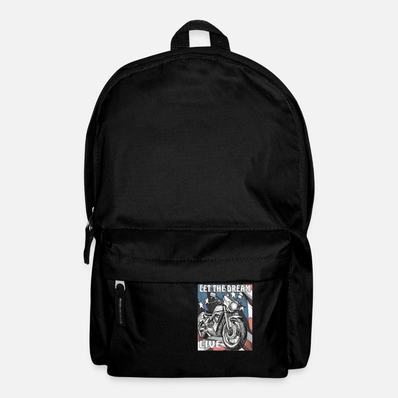 MOTORRAD AMERIKA FLAGGE LET THE DREAM - Rucksack - Schwarz