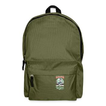 Landschaftsgärtner Arbeit im Garten Wein trinken - Rucksack - Olivgrün - Vorne
