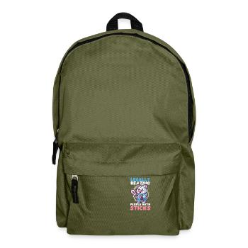 Lacrosse Coach Legally Beating People - Backpack - olive green - Front