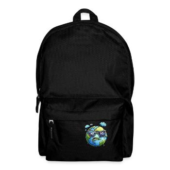 Genervte Erde Mit Brille Und Wolken - Rucksack - Schwarz - Vorne