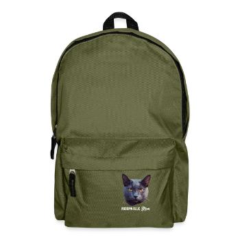Chat bleu russe Russisch Blau Katze - Sac à dos - vert olive - Devant