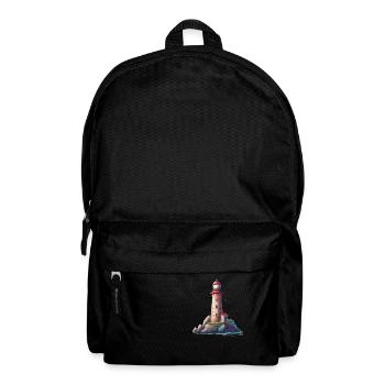 Leuchtturm An Der Felsigen Küste - Rucksack - Schwarz - Vorne