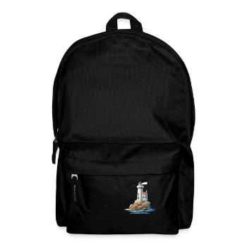 Leuchtturm An Der Felsigen Küste - Rucksack - Schwarz - Vorne